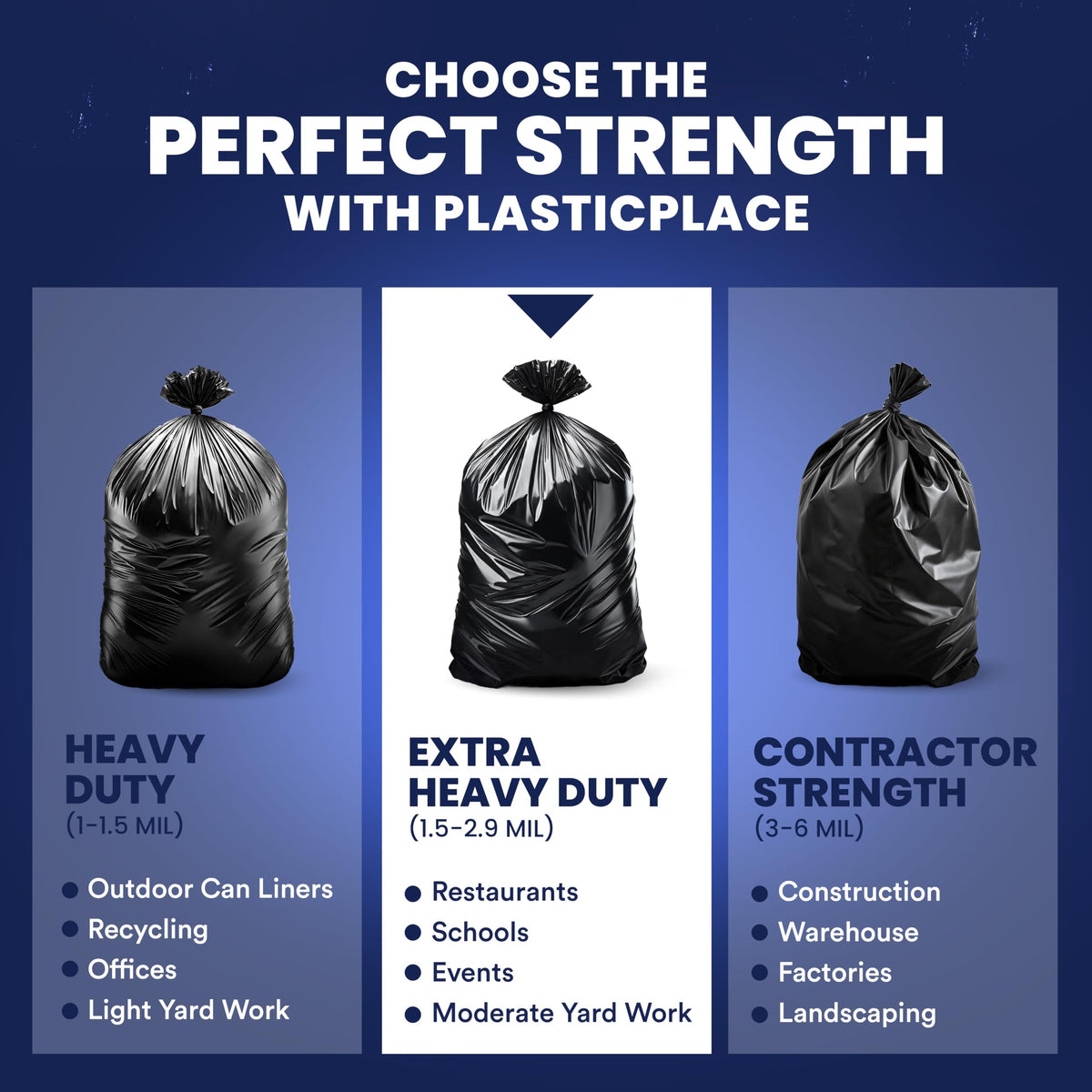 65 Gallon Black Heavy Duty Trash Bags 25 Count A82274