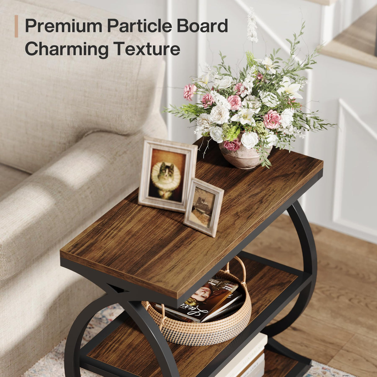 3-Tier Narrow End Table C298