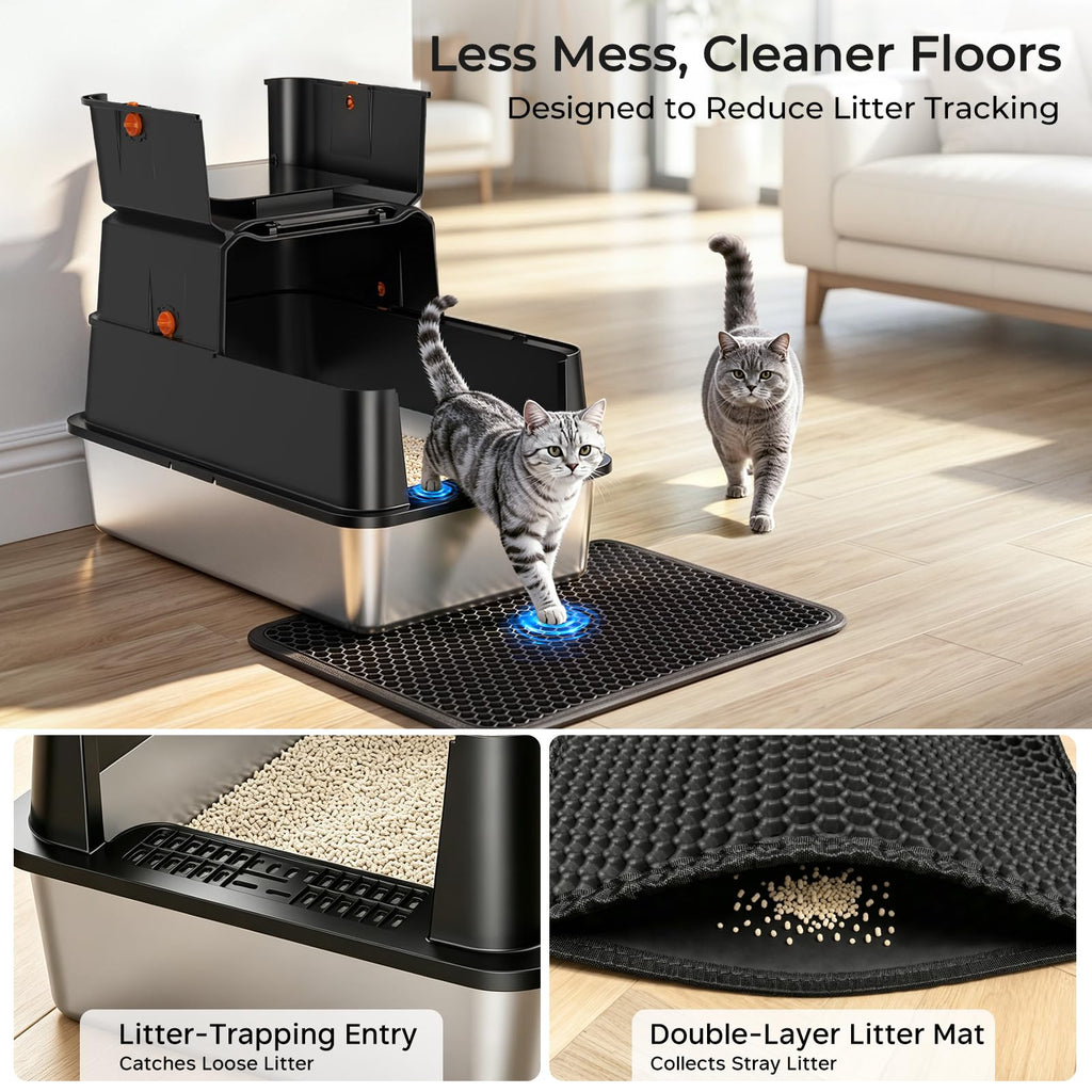 XL Stainless Steel Cat Litter Box Y387