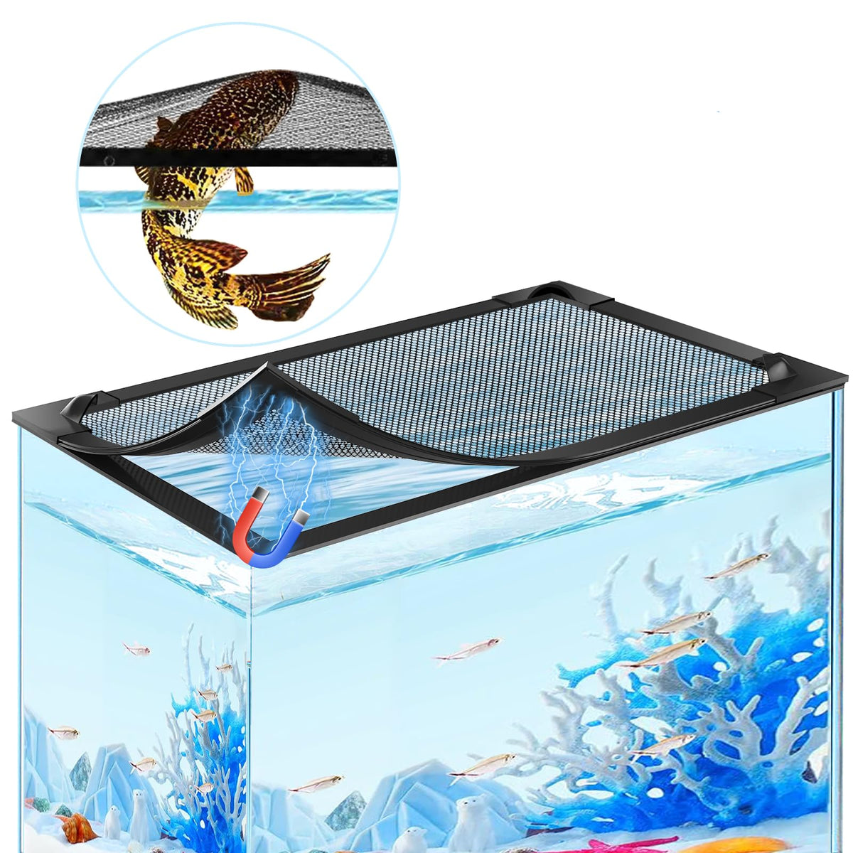 Magnetic Mesh Aquarium Cover W1291
