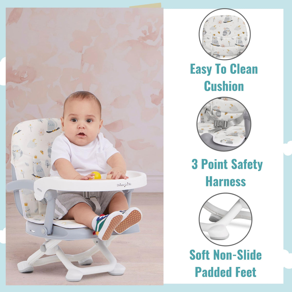 Booster Seat for Babies 6–36 Months, 3-in-1 Adjustable Portable C62784