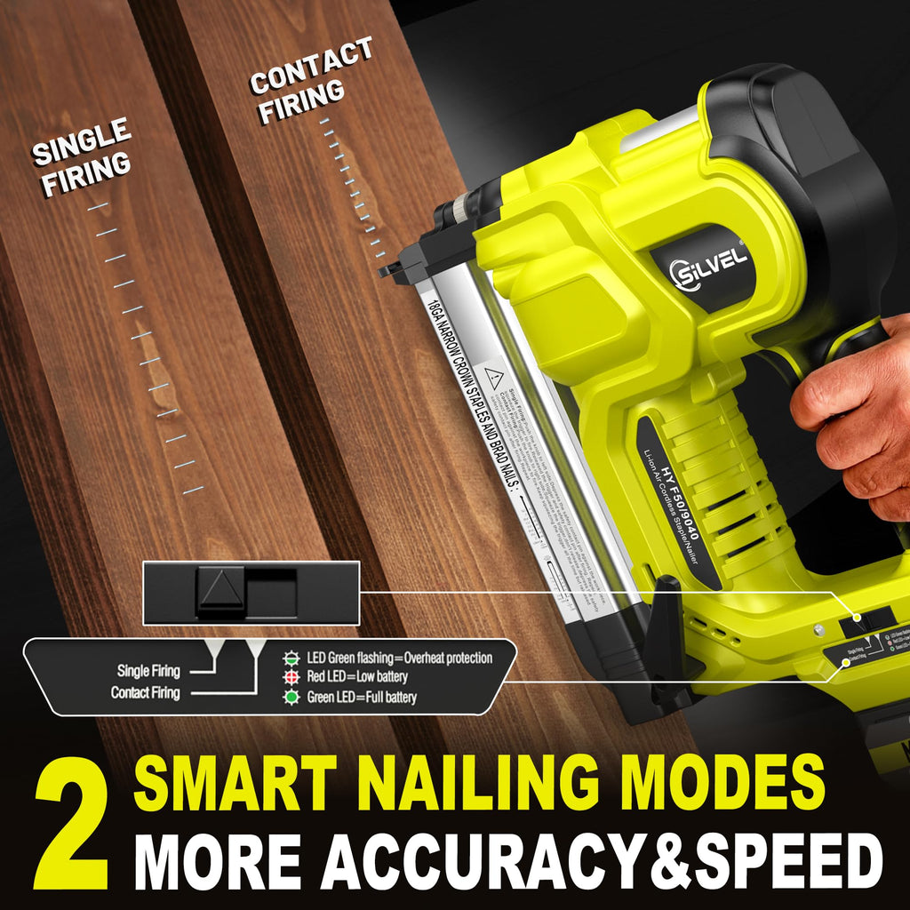2" Cordless Brad Nailer, 2-in-1 21V Electric Brad Nailer with Battery J85140