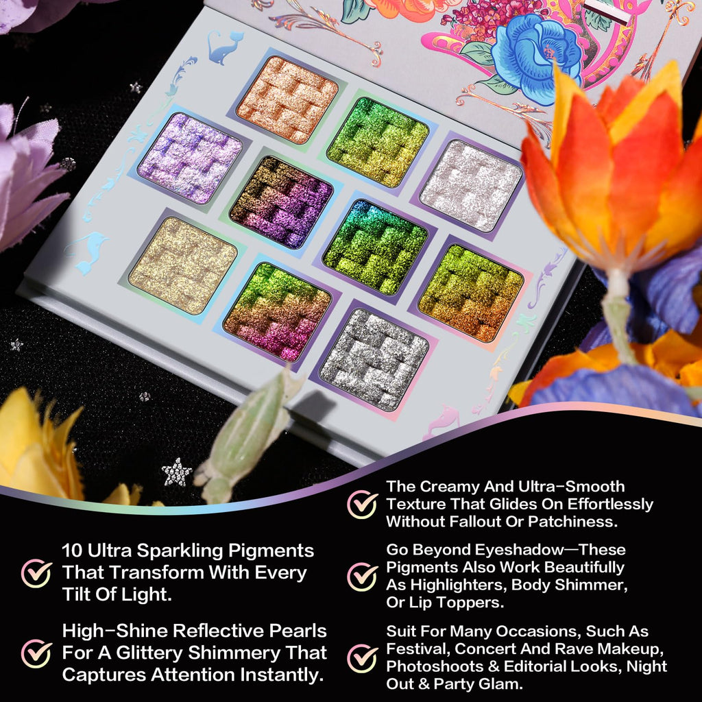 10 Colors Multichrome Shimmer Eyeshadow Palette B607436