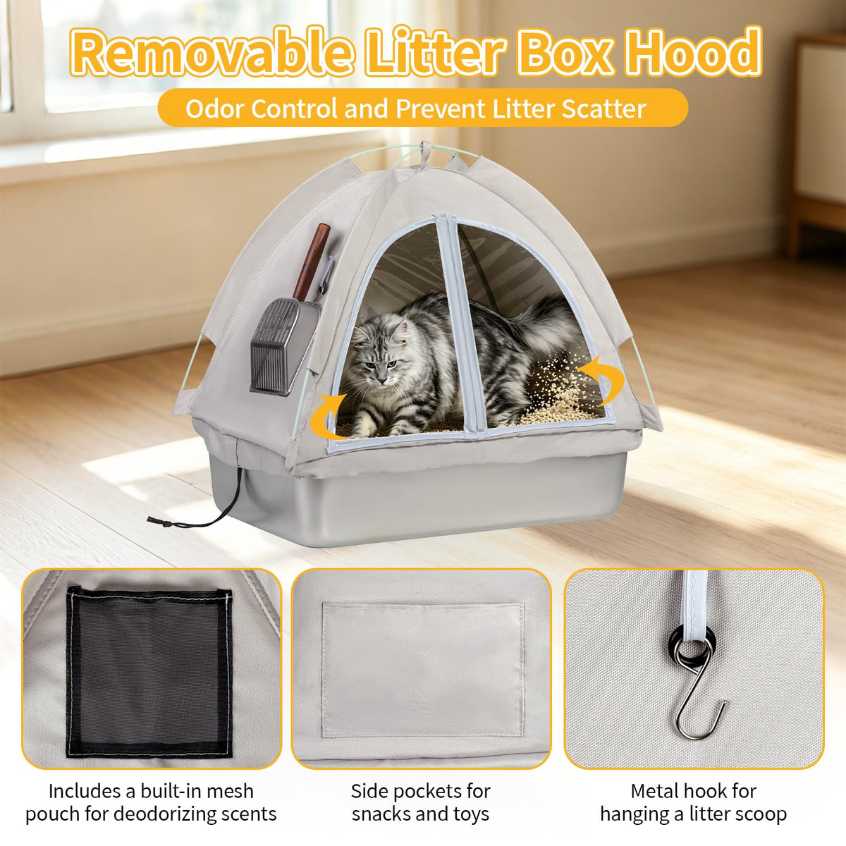 Stainless Steel Extra Large Enclosed Cat Litter Box R956