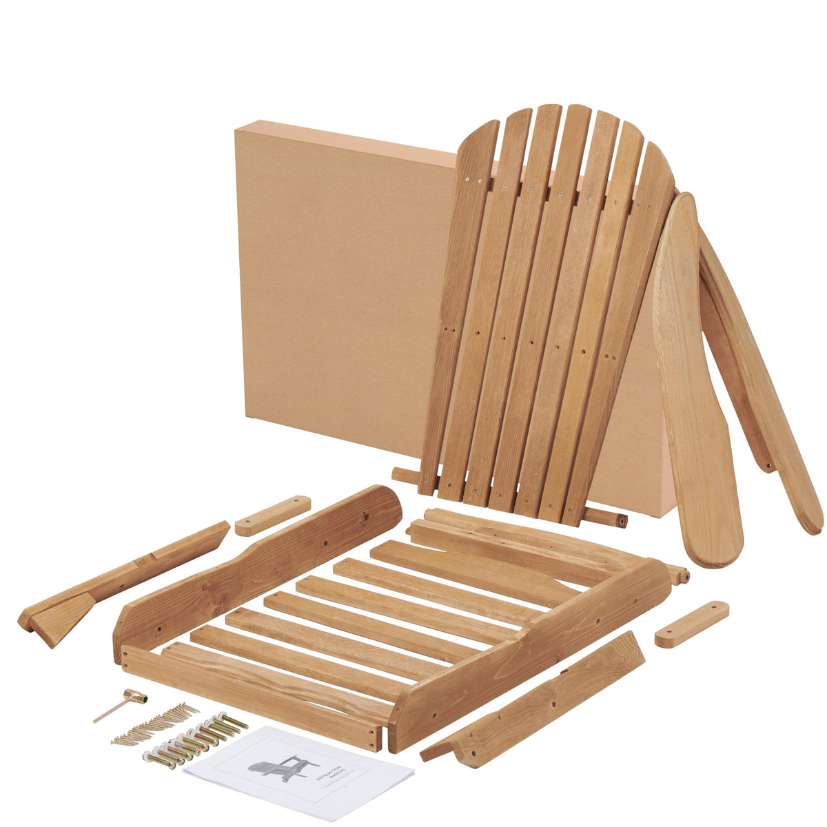 Adirondack Chair Set of 2 Wooden Folding Outdoor Chair J2783