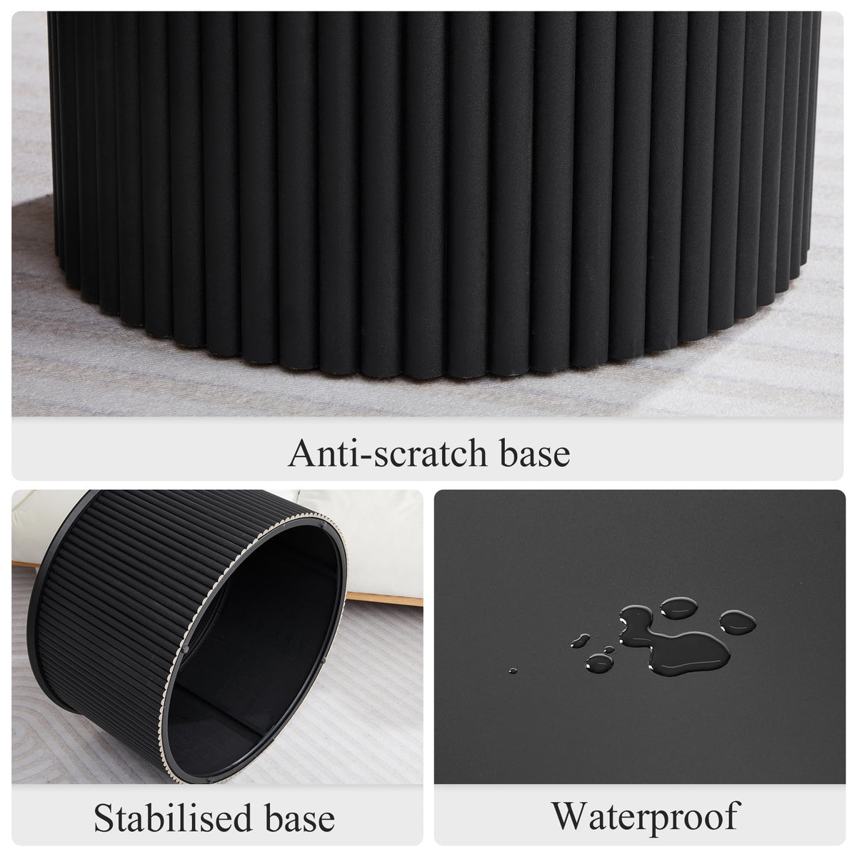 Fluted Round Nesting Coffee Table Set of 2 B980815