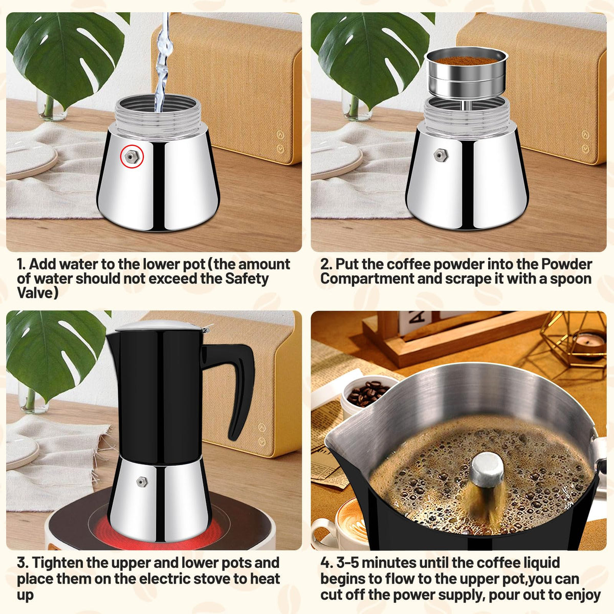 12 Cup Thickened 304 Stainless Steel Moka Pot B127