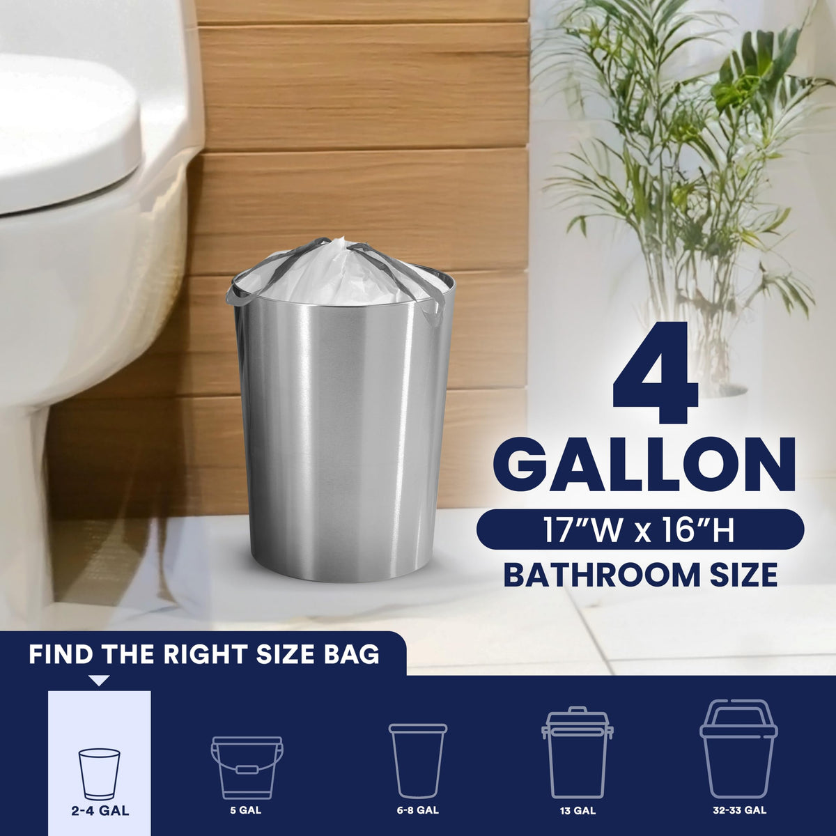 4 Gallon White Drawstring Trash Bags, 200 Count K828