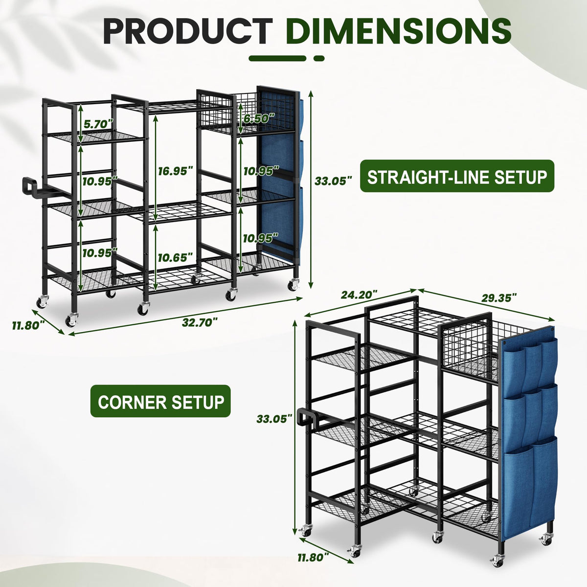 3-Sided Garden Tool Organizer with Wheels Q504658