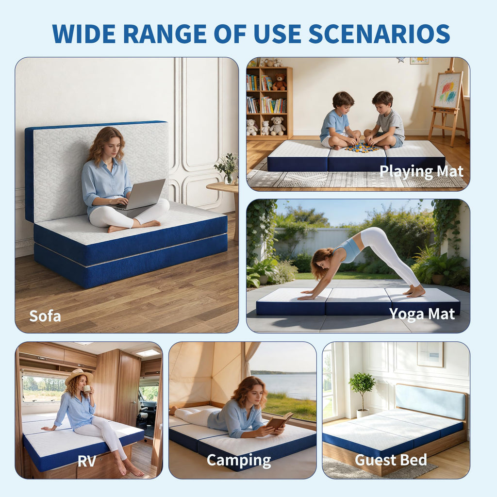 Queen 6 Inch Foldable Gel Memory Foam Mattress W607183