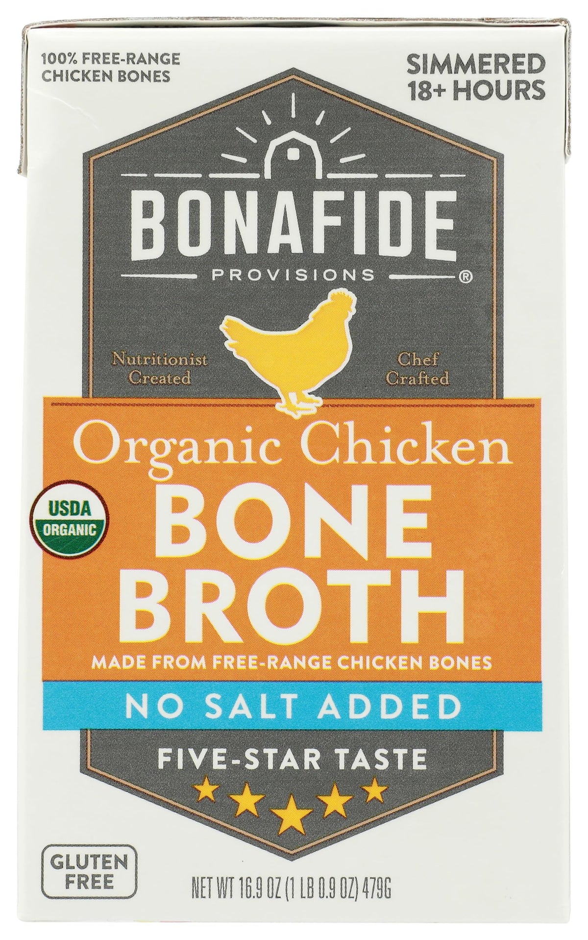 Chicken Bone Broth No Salt Added Organic 16.9 Ounce A47545