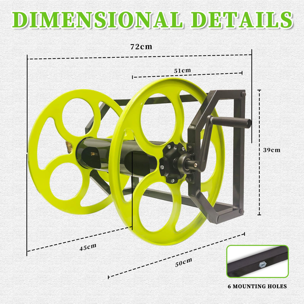 Wall/Floor Mount Garden Hose Reel with Crank N790720