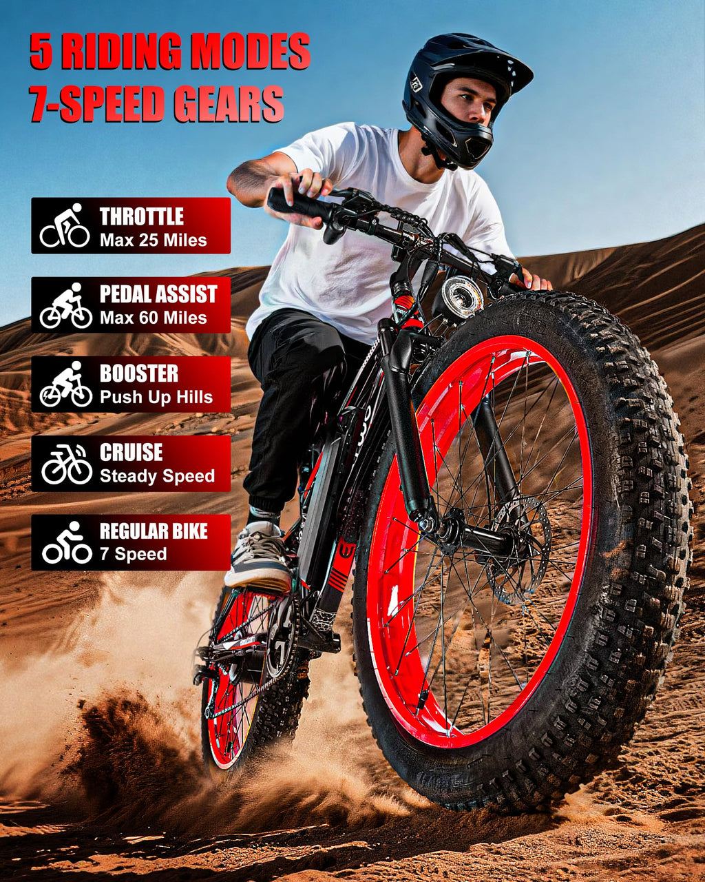 26" Fat Tire Electric Bike Q35542