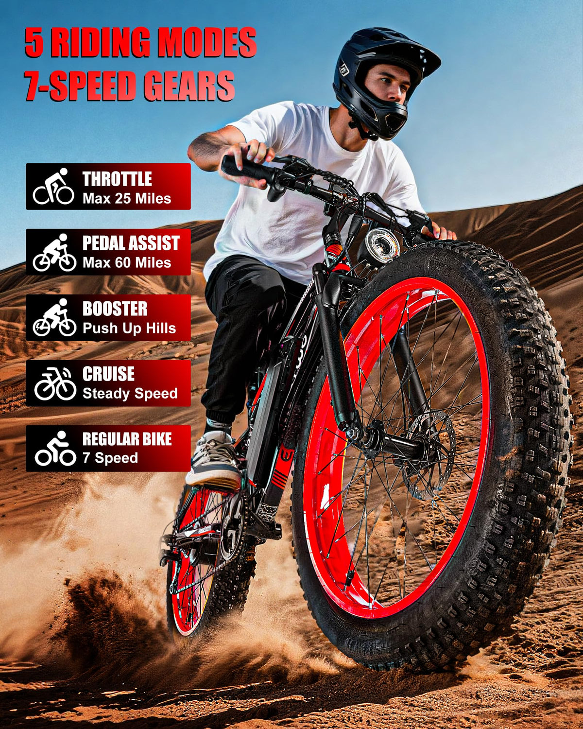 26" Fat Tire Electric Bike Q35542