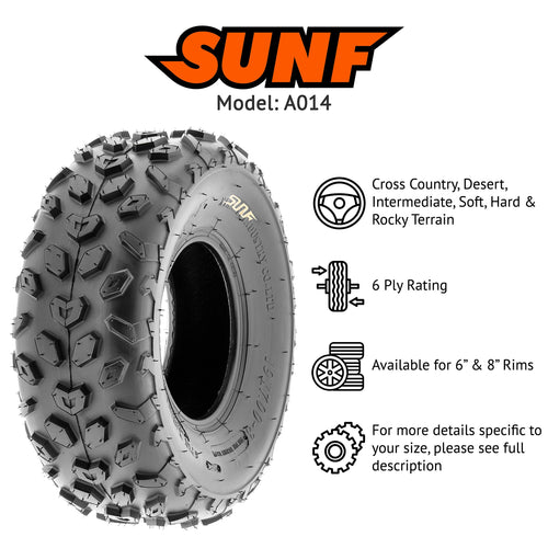 19x7-8 Knobby ATV & Go Kart Tires, Tubeless Pair of 2 O557875