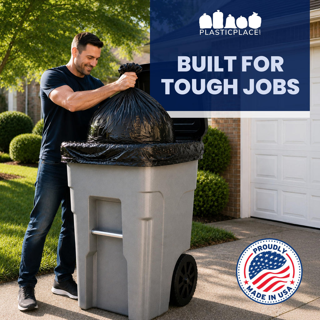 65 Gallon Black Heavy Duty Trash Bags 25 Count A82274