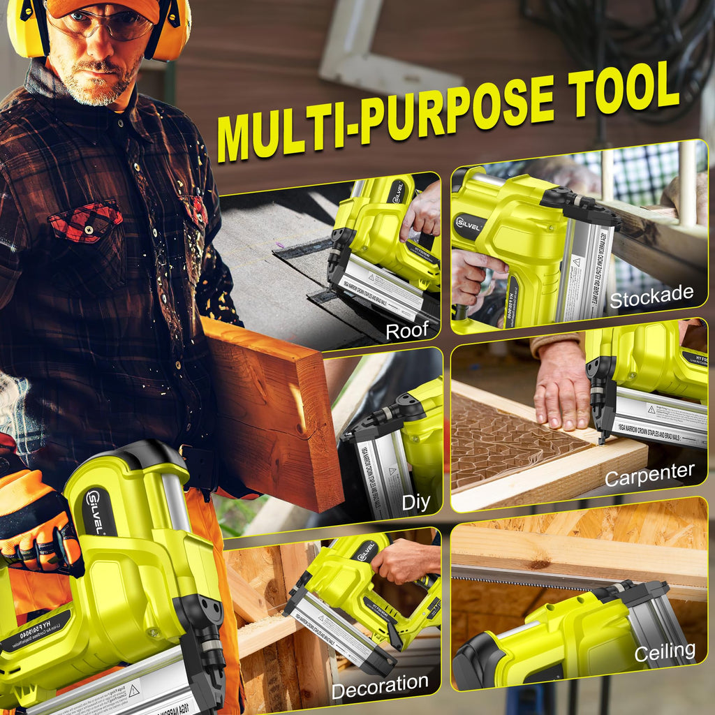 2" Cordless Brad Nailer, 2-in-1 21V Electric Brad Nailer with Battery J85140