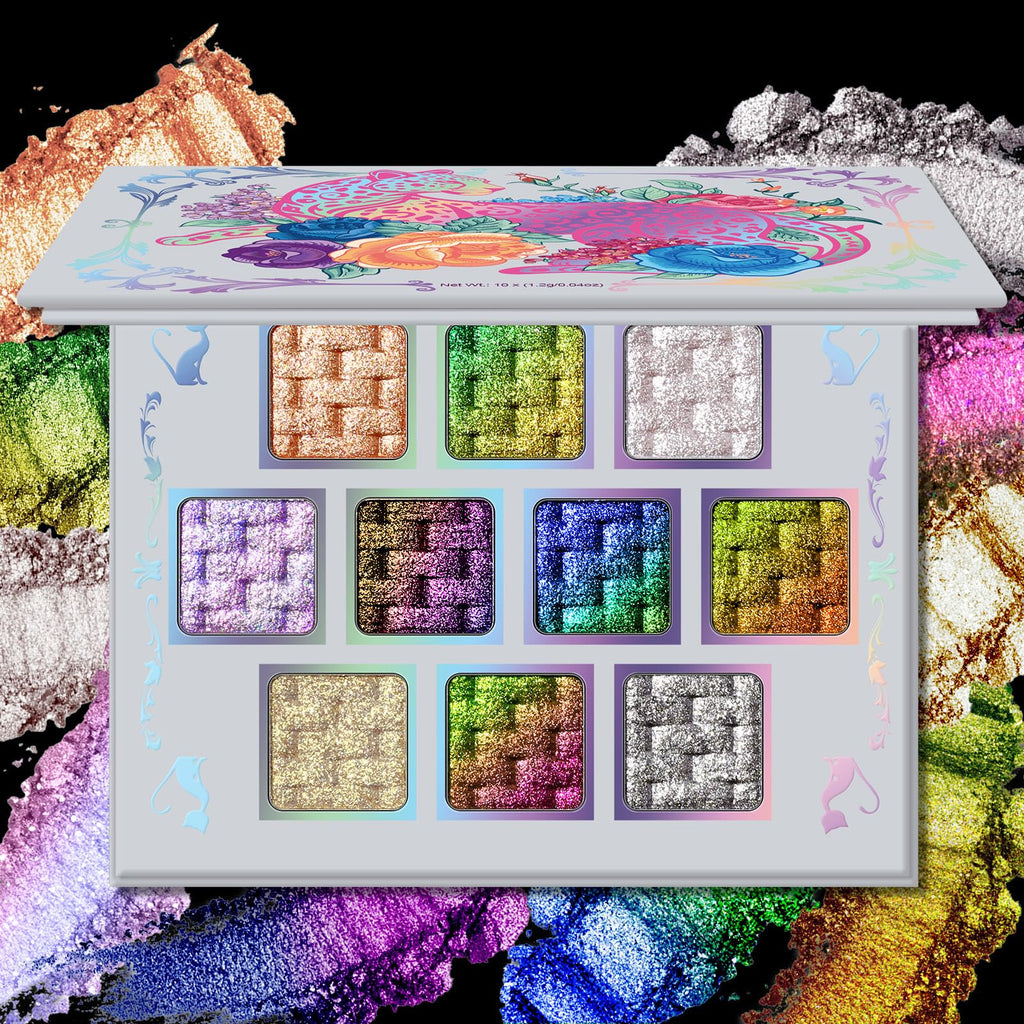 10 Colors Multichrome Shimmer Eyeshadow Palette B607436