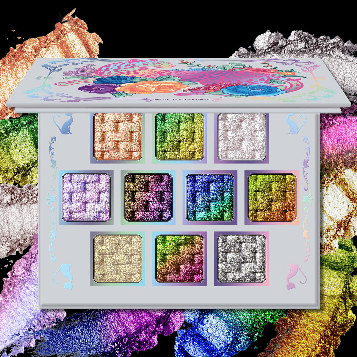 10 Colors Multichrome Shimmer Eyeshadow Palette B607436